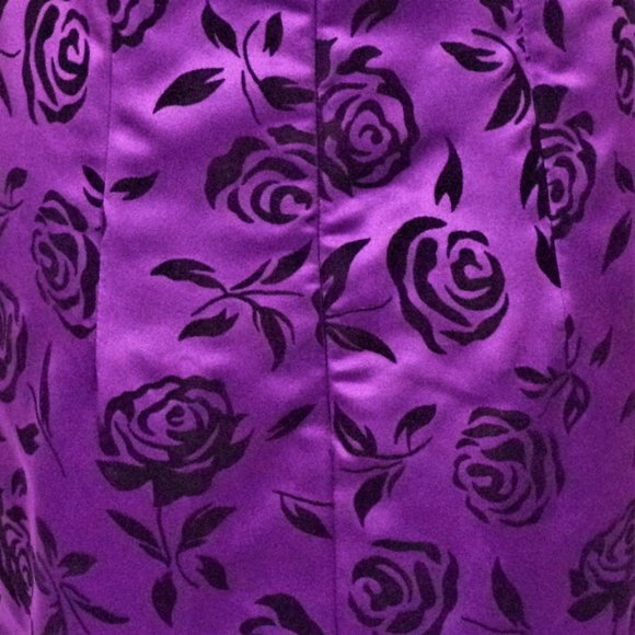 A-LIST BY WRAPPER size 5/6 purple/black satin sleeveless long gown - Picture 9 of 12